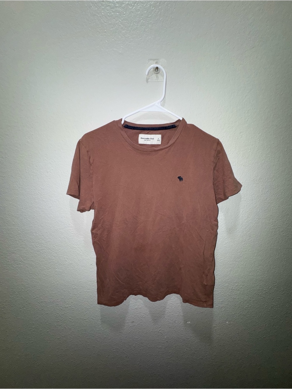 Abercrombie & Fitch Men's Short Sleeve Crew Tee in Rust Brown